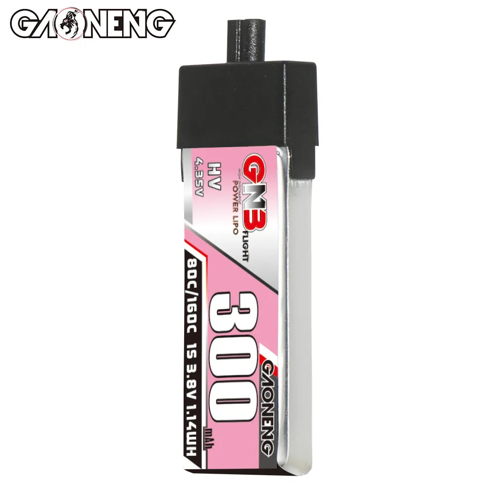GAONENG GNB LiHV 1S 3.8V 300mAh 80C A30 Plastic Head LiPo Battery [DG]