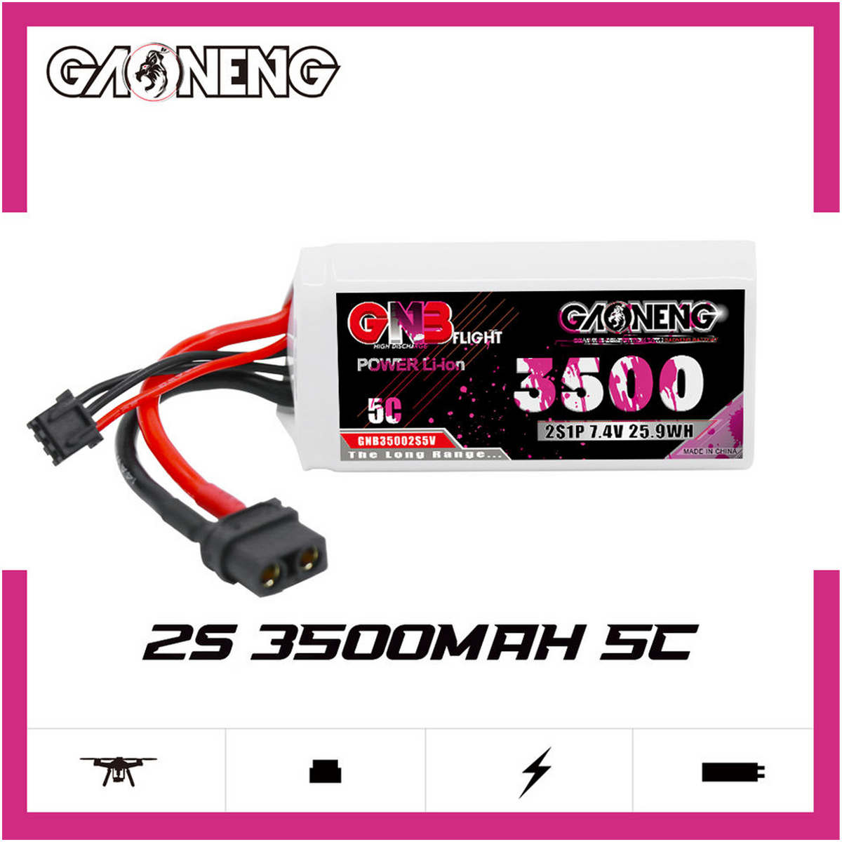GAONENG GNB 2S 7.4V 3500mAh 5C XT60 Li-ion Battery [DG]