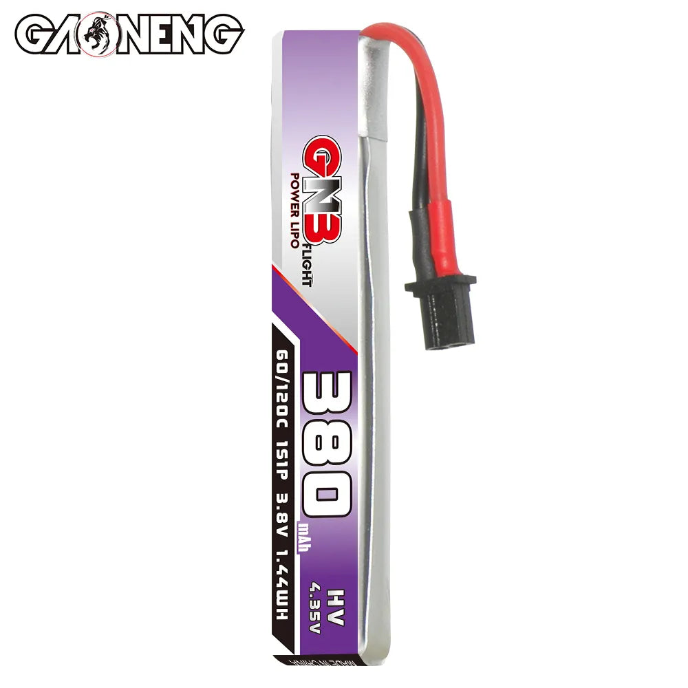 GAONENG GNB LiHV 1S 3.8V 380mAh 60C A30 Cabled LiPo Battery [DG]