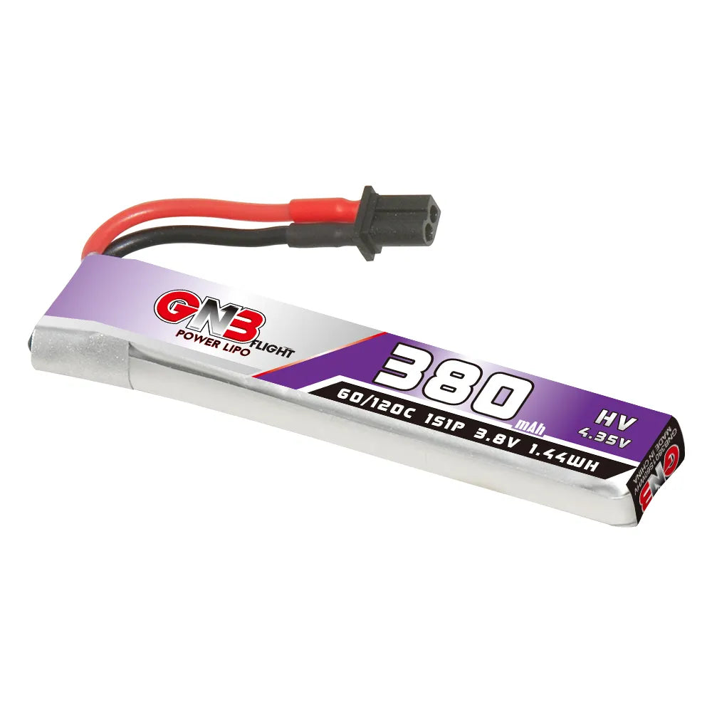GAONENG GNB LiHV 1S 3.8V 380mAh 60C A30 Cabled LiPo Battery [DG]