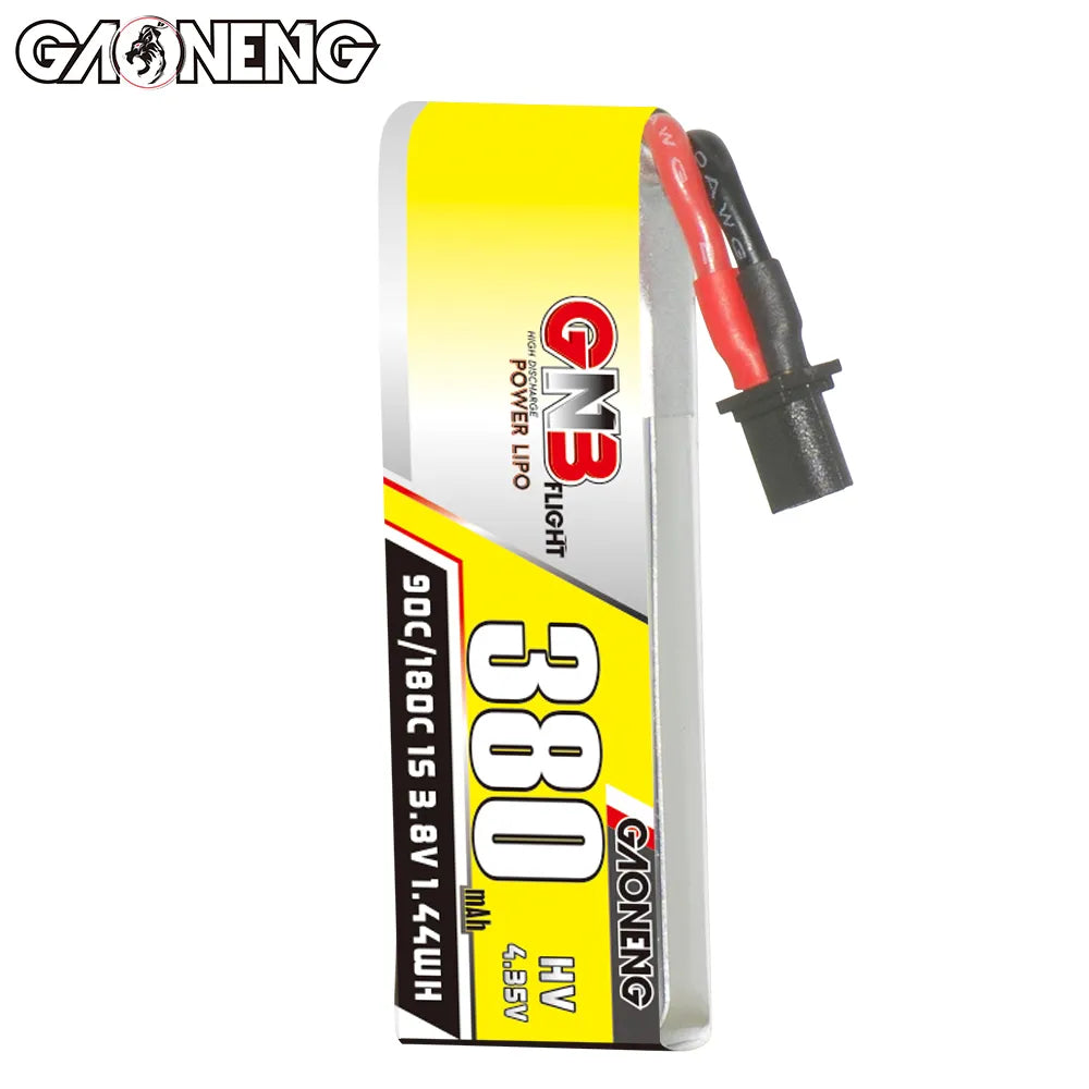 GAONENG GNB LiHV 1S 3.8V 380mAh 90C A30 Cabled LiPo Battery [DG]