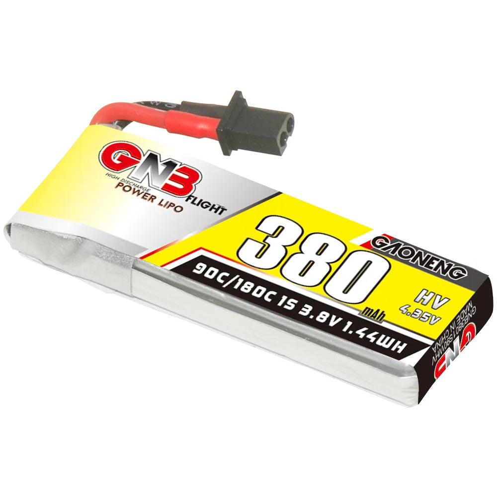 GAONENG GNB LiHV 1S 3.8V 380mAh 90C A30 Cabled LiPo Battery [DG]