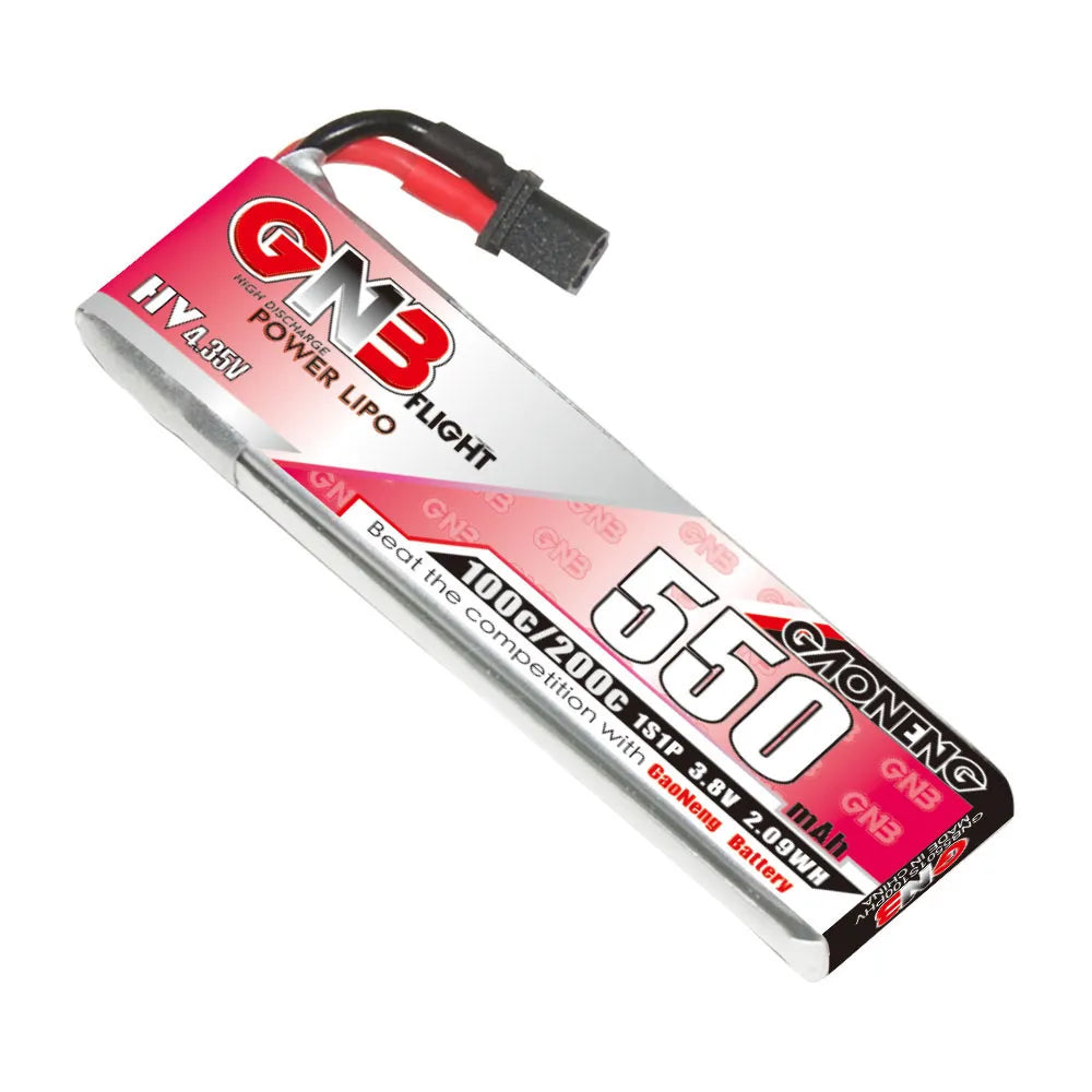 GAONENG GNB LiHV 1S 3.8V 550mAh 100C A30 Cabled LiPo Battery [DG]
