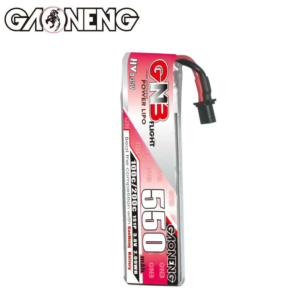 GAONENG GNB LiHV 1S 3.8V 550mAh 100C A30 Cabled LiPo Battery [DG]