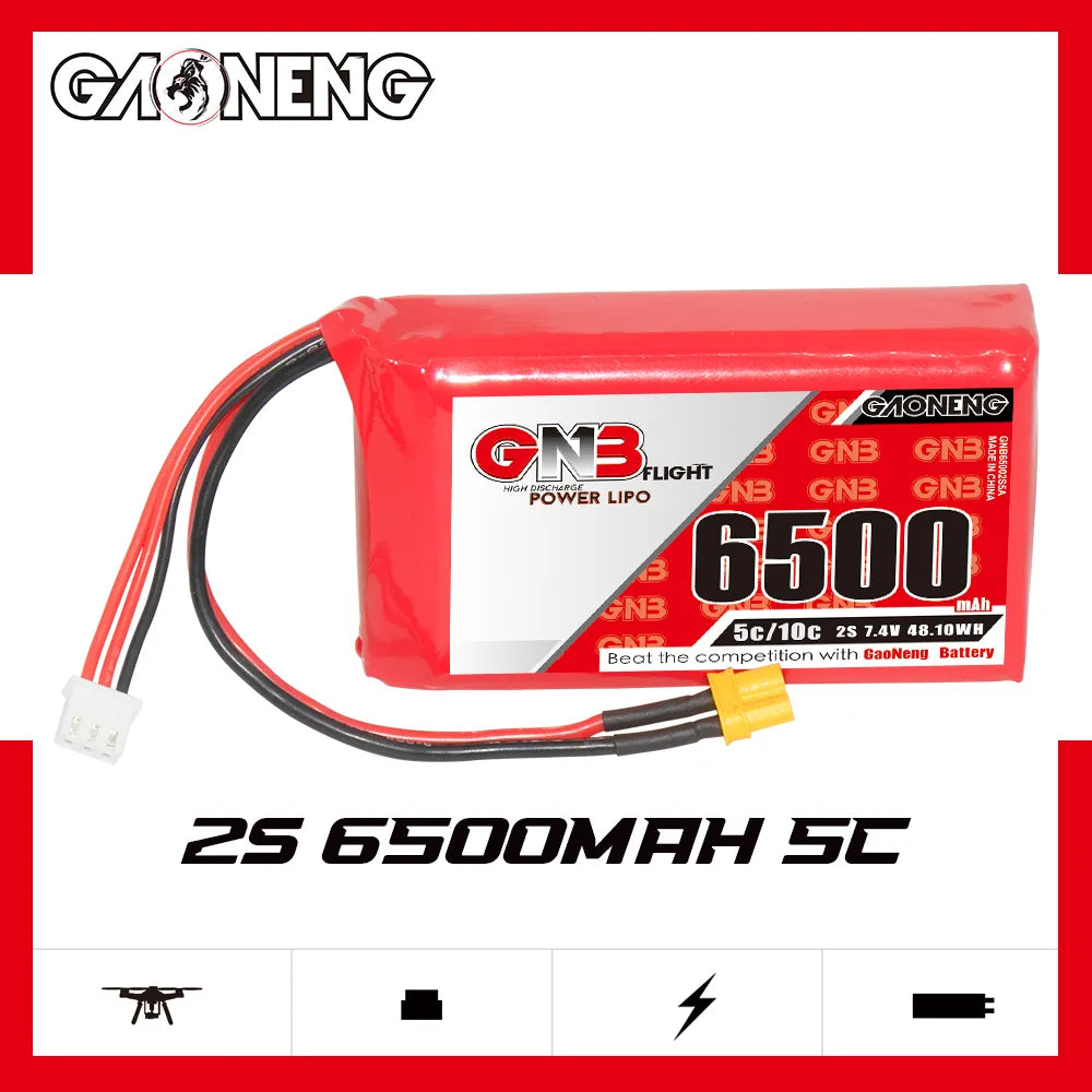 GNB 6500mAh 2S LiPo Battery XT30 (Fits Boxer/TX16S) [DG]