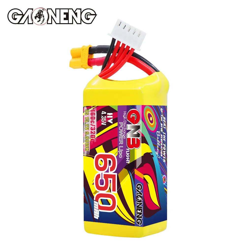 GAONENG GNB LiHV 4S 15.2V 650mAh 160C XT30 HV LiPo Battery [DG]