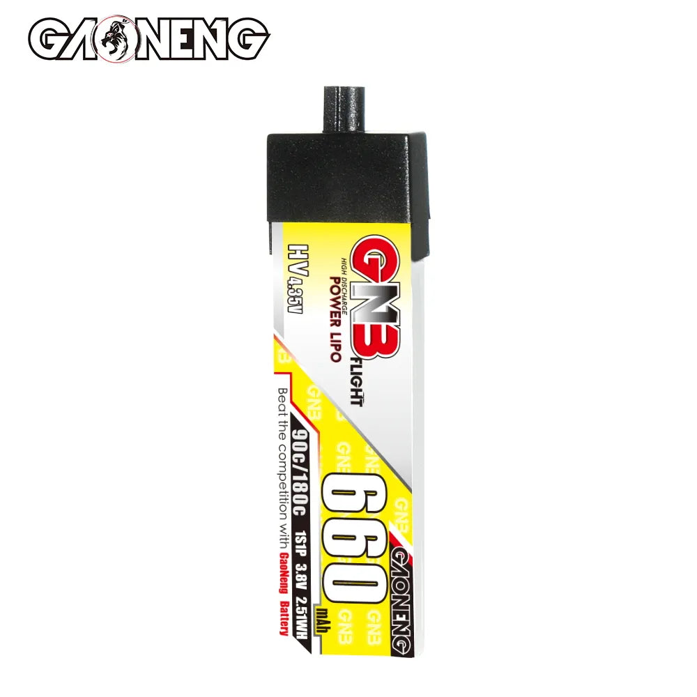 GAONENG GNB LiHV 1S 3.8V 660mAh 90C A30 Plastic Head LiPo Battery [DG]
