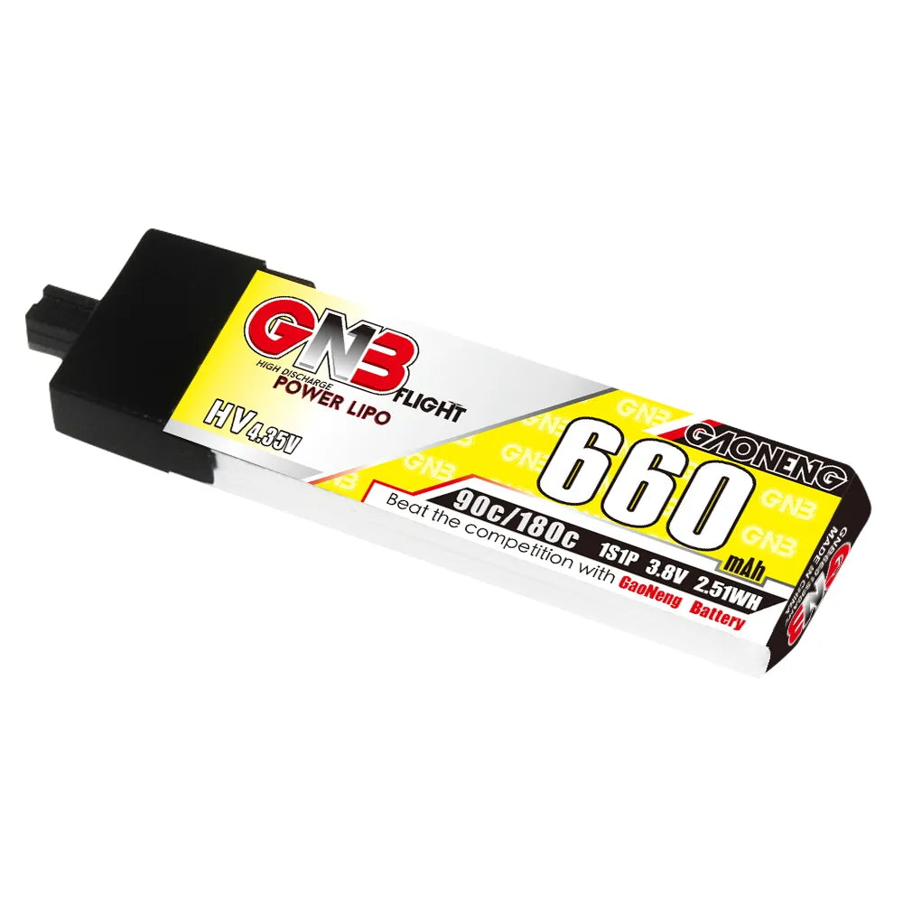 GAONENG GNB LiHV 1S 3.8V 660mAh 90C A30 Plastic Head LiPo Battery [DG]
