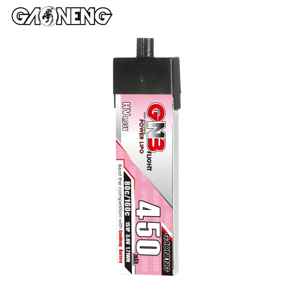 GAONENG GNB LiHV 1S 3.8V 450mAh 80C A30 Plastic Head LiPo Battery [DG]