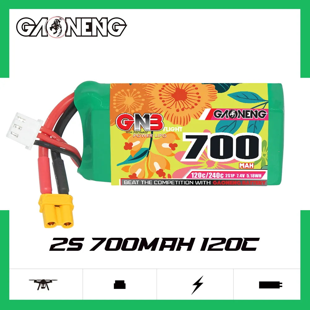 GAONENG GNB 2S 7.4V 700mAh 120C XT30 LiPo Battery [DG]