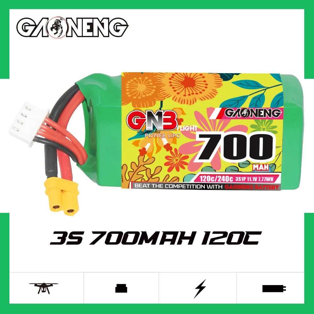 GAONENG GNB 3S 11.1V 700mAh 120C XT30 LiPo Battery [DG]