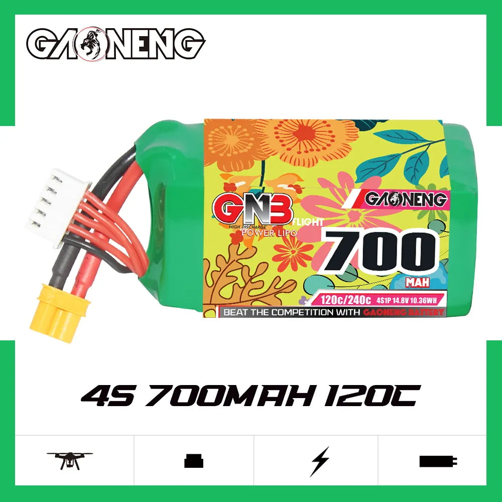 GAONENG GNB 4S 14.8V 700mAh 120C XT30 LiPo Battery [DG]