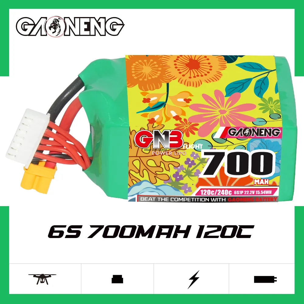 GAONENG GNB 6S 22.2V 700mAh 120C XT30 LiPo Battery [DG]