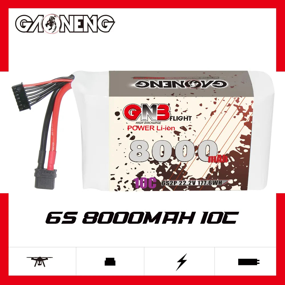 GAONENG GNB 6S 22.2V 8000mAh 10C XT60 Li-ion Battery made with Li-ion Lithium Ion 21700 [DG]