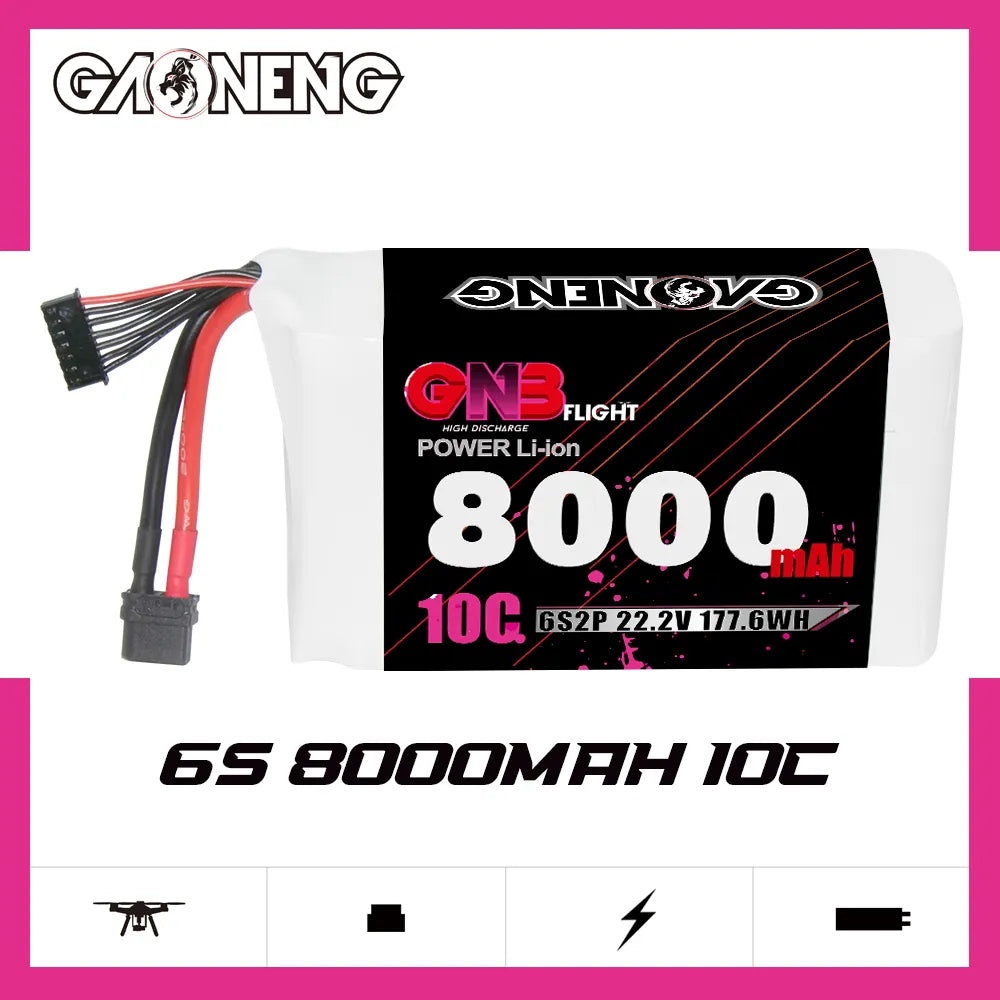 GAONENG GNB 6S 22.2V 8000mAh 10C XT60 Li-ion Battery made with Samsung 21700 [DG]