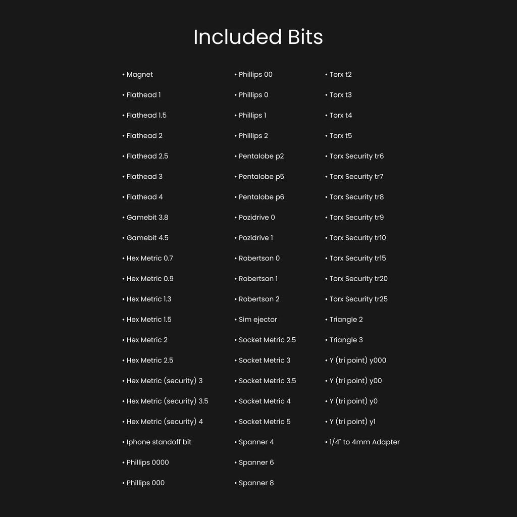 LTT Precision Bit Set + Case [Screwdriver sold separately]