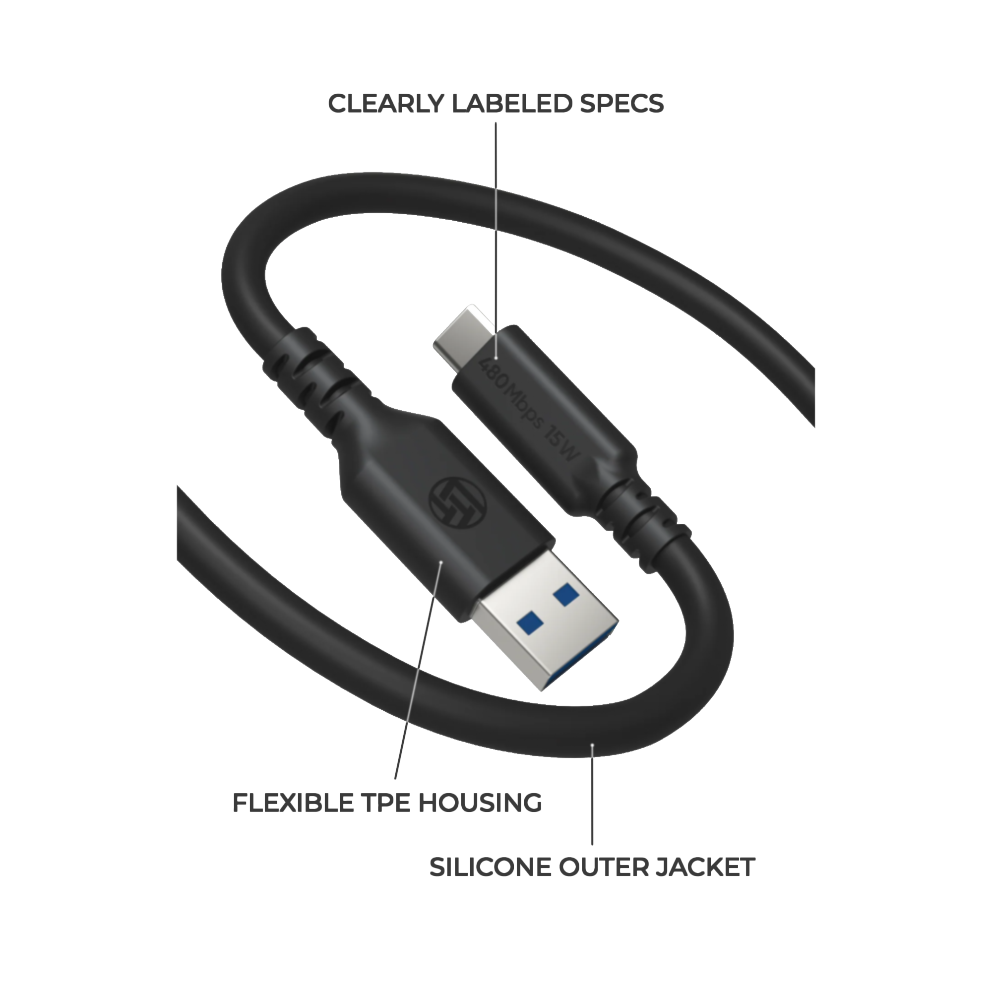 Linus Tech Tips LTT TrueSpec Cable USB Type A to C (15W)