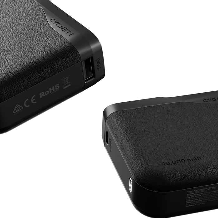 Cygnett Encore 10000mAh Power Bank - Graphite (CY5630PBCHE), 45W, 2x USB-C PD, 1x USB-A Ports, LED Display,Fast Charge,3x Device Charge,2 Years Warranty [DG]