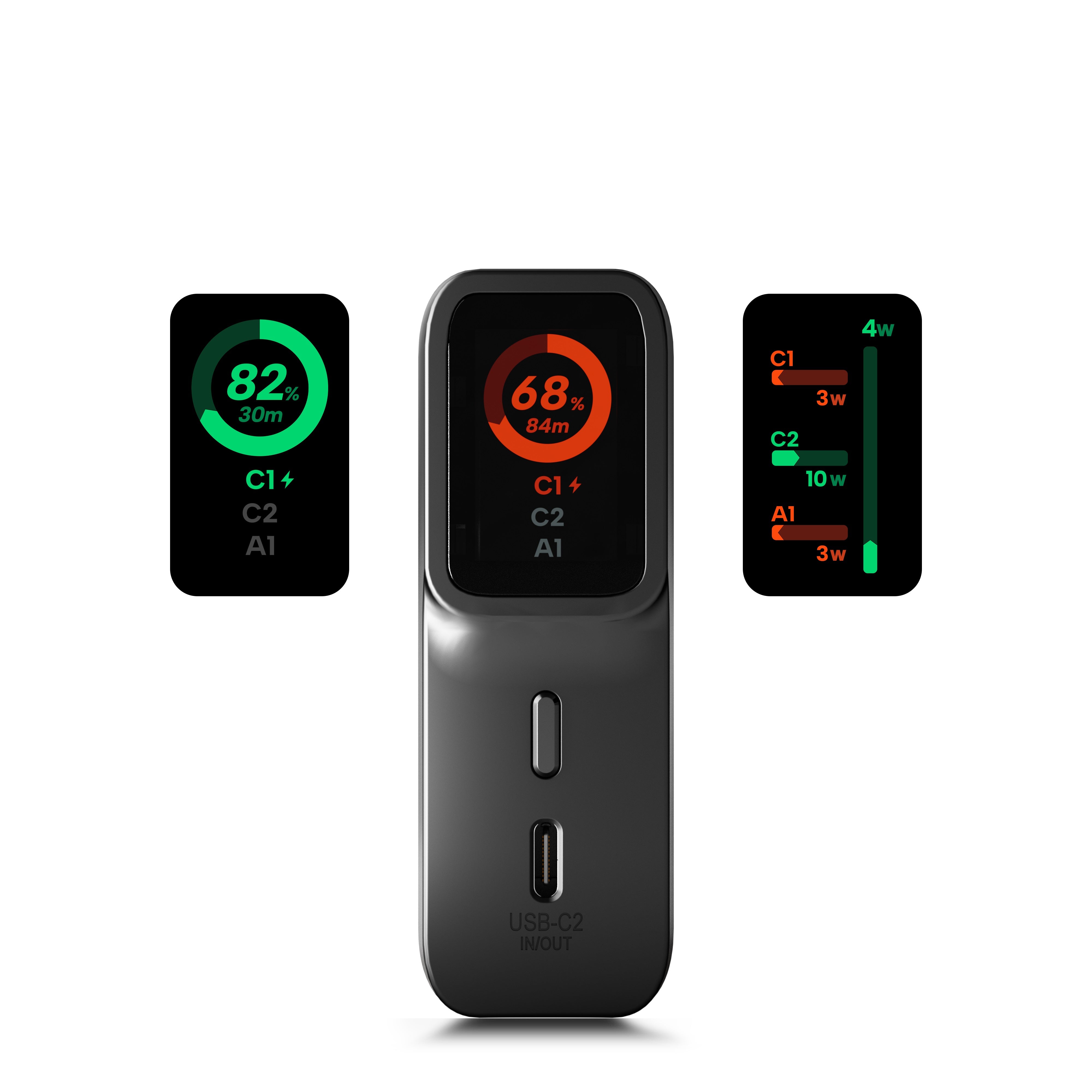 Cygnett Encore 10000mAh Power Bank - Graphite (CY5630PBCHE), 45W, 2x USB-C PD, 1x USB-A Ports, LED Display,Fast Charge,3x Device Charge,2 Years Warranty [DG]