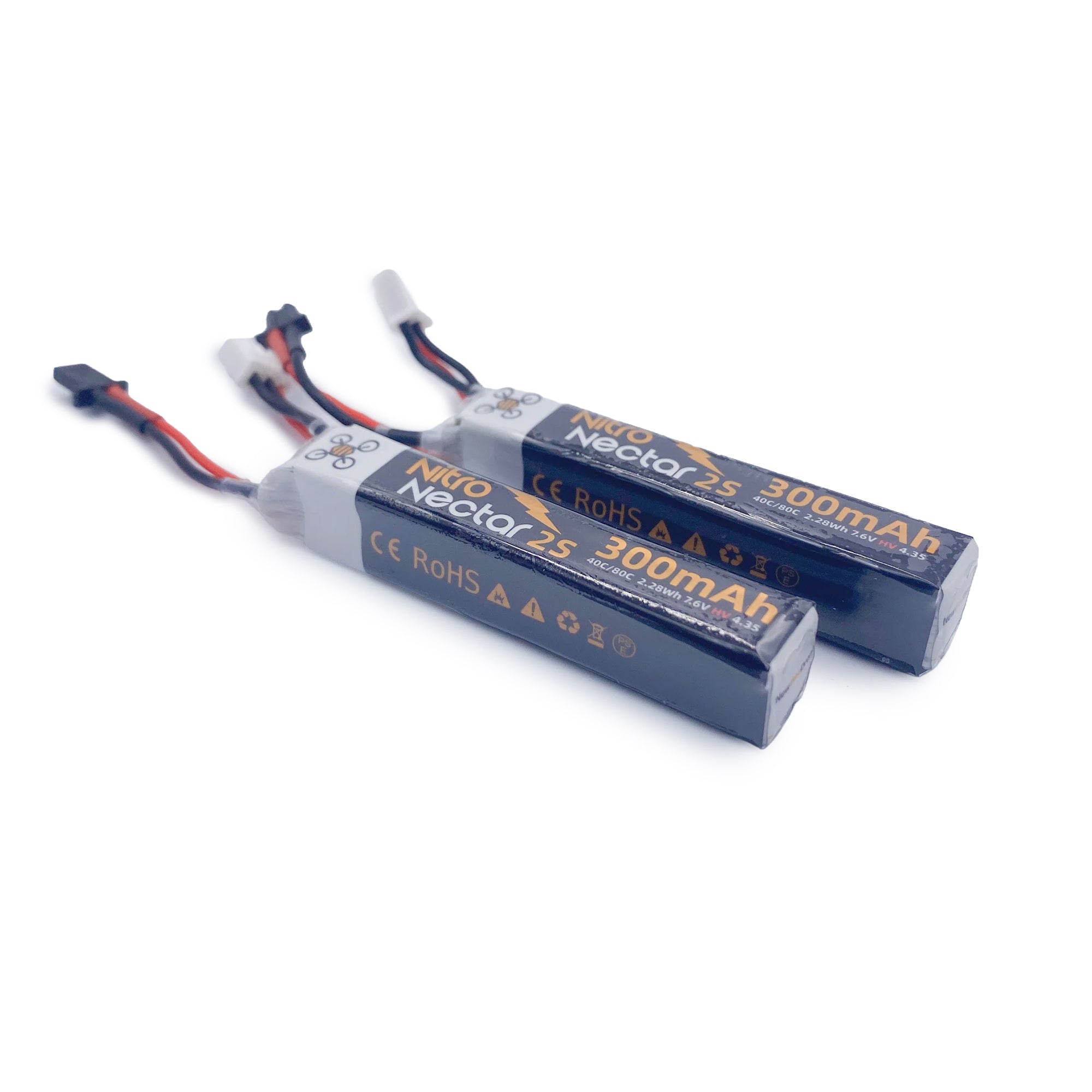 NewBeeDrone Nitro Nectar Gold 300mAh 2S HV LiPo Battery with GNB27 (2 Battery) [DG]