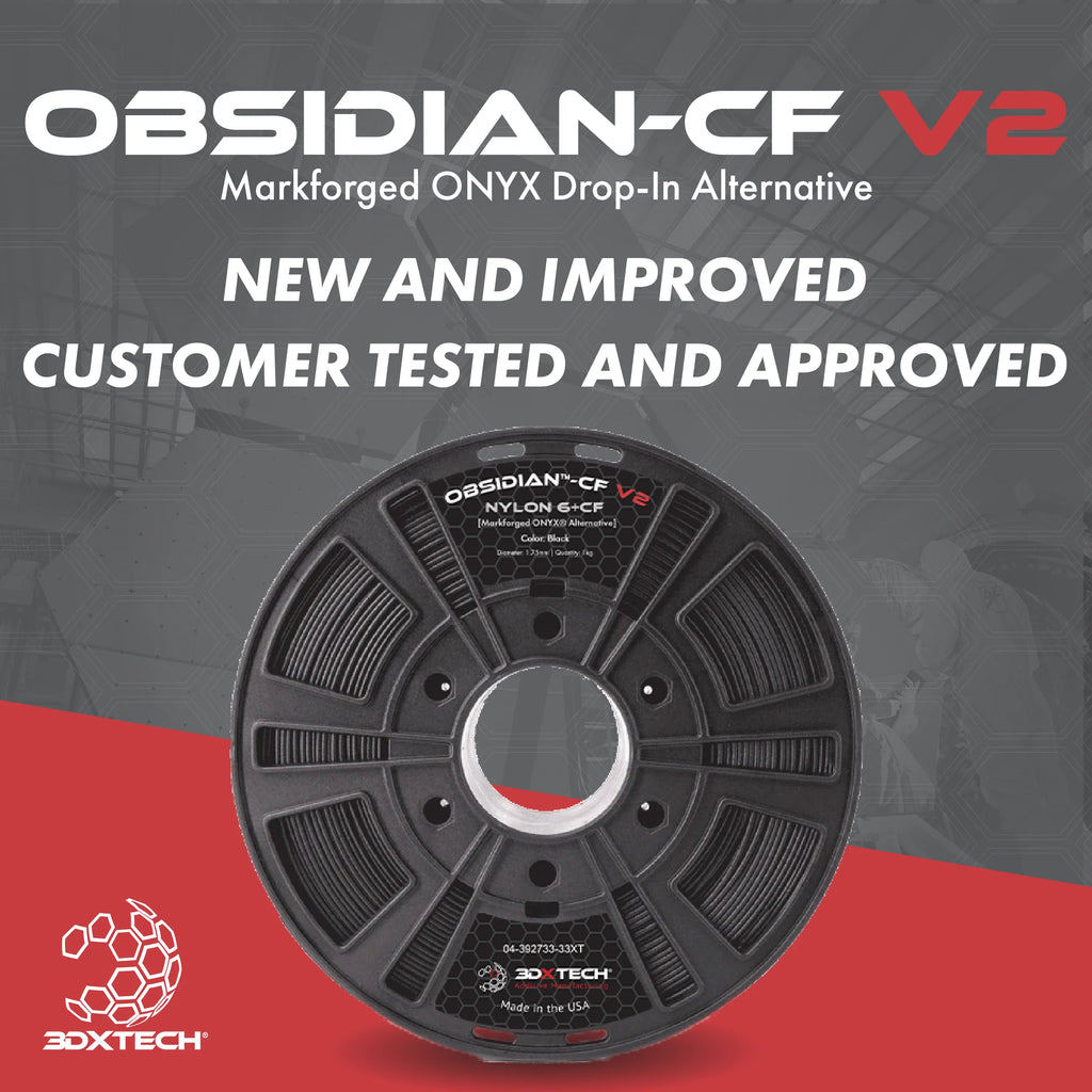3DXTech OBSIDIAN Nylon 6+CF V2 1.75mm Filament 750g