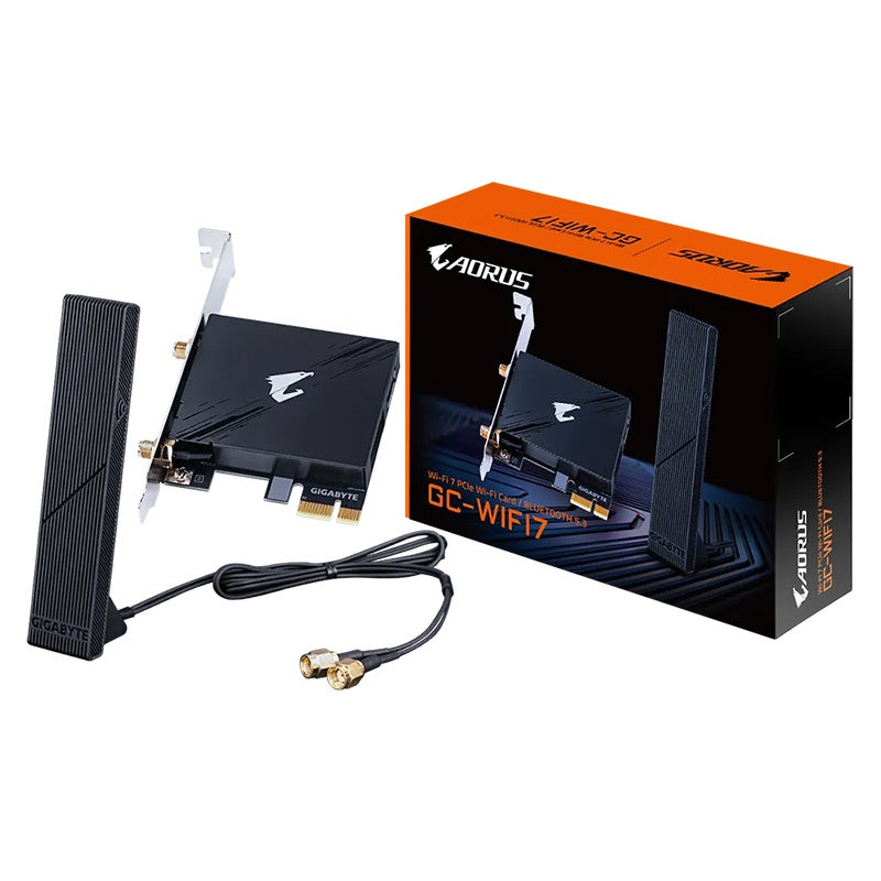 Gigabyte GC-WIFI7, Wi-Fi 7, up to 5800Mbps, up to 320MHz bandwidth support across the 2.4GHz, 5GHz, and 6GHz bands, 2Tx2R antenna, PCIe x1 [PC]