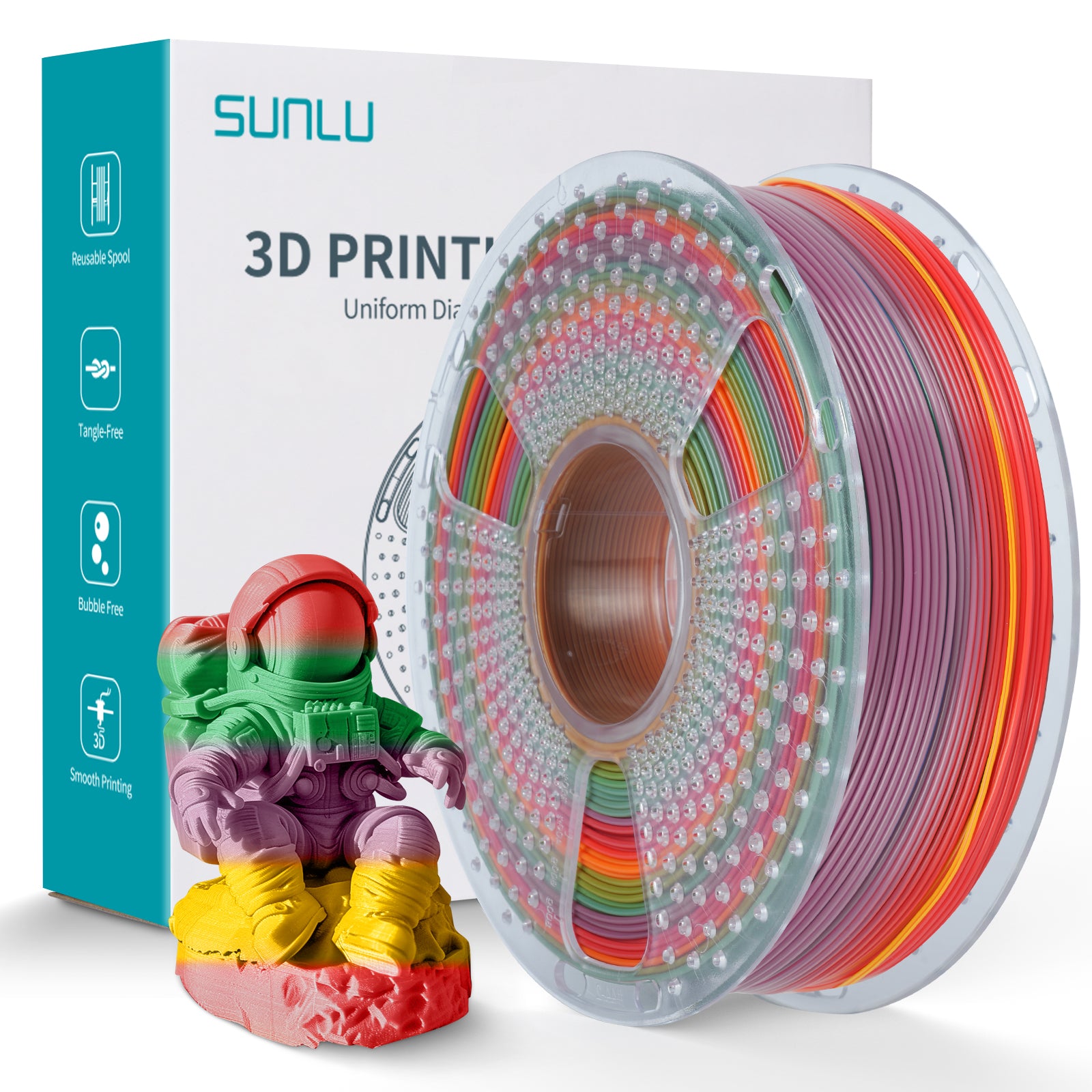 Sunlu Rainbow PLA Filament 1.75mm 1kg