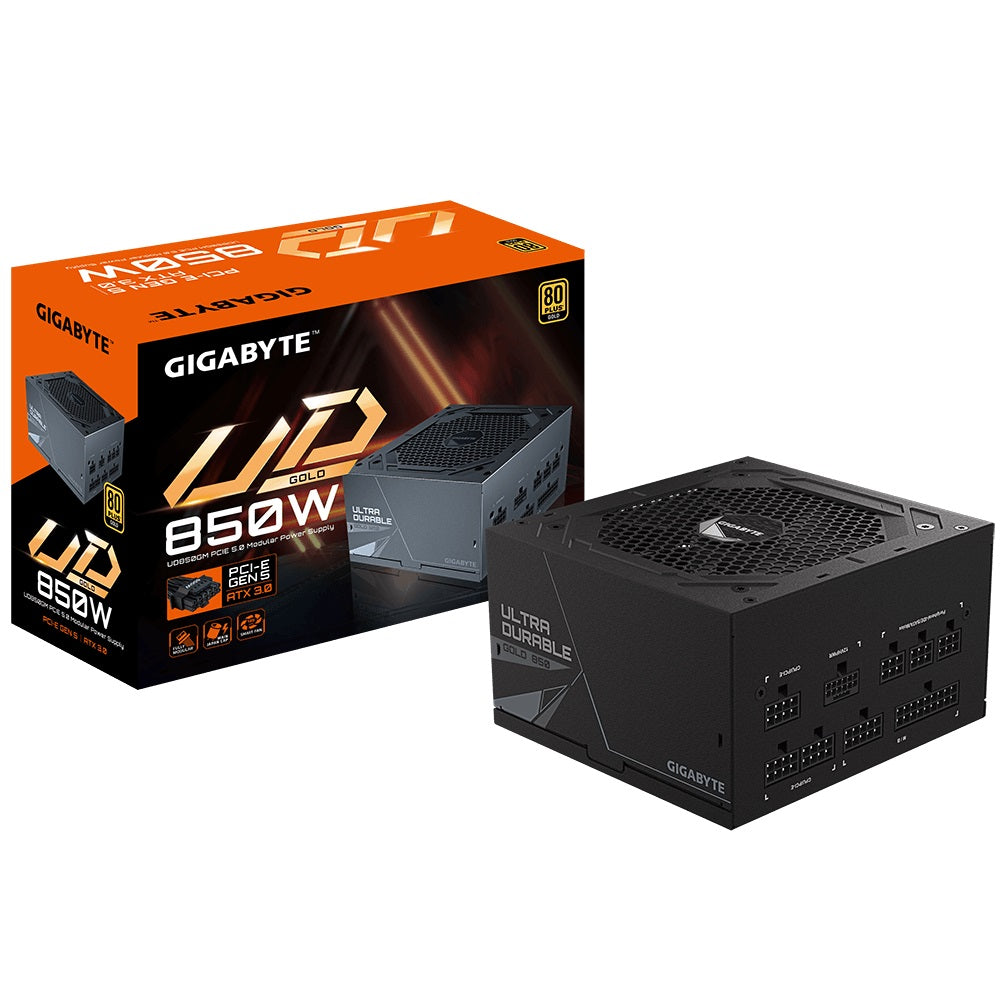 Gigabyte UD850GM PG5 2.0 850W ATX PSU Power Supply 80 PLUS GOLD Fan Type 120mm Hydraulic Bearing(HYB)fan >100,000 hours [PC]