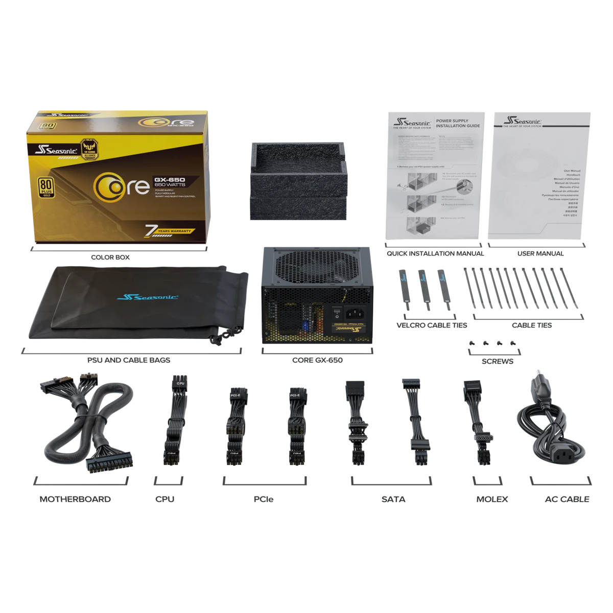 Seasonic Core GX-650 ATX3 80 Plus Gold Full Modular 650W PSU PSUSEACOREGX650V2 [PC]