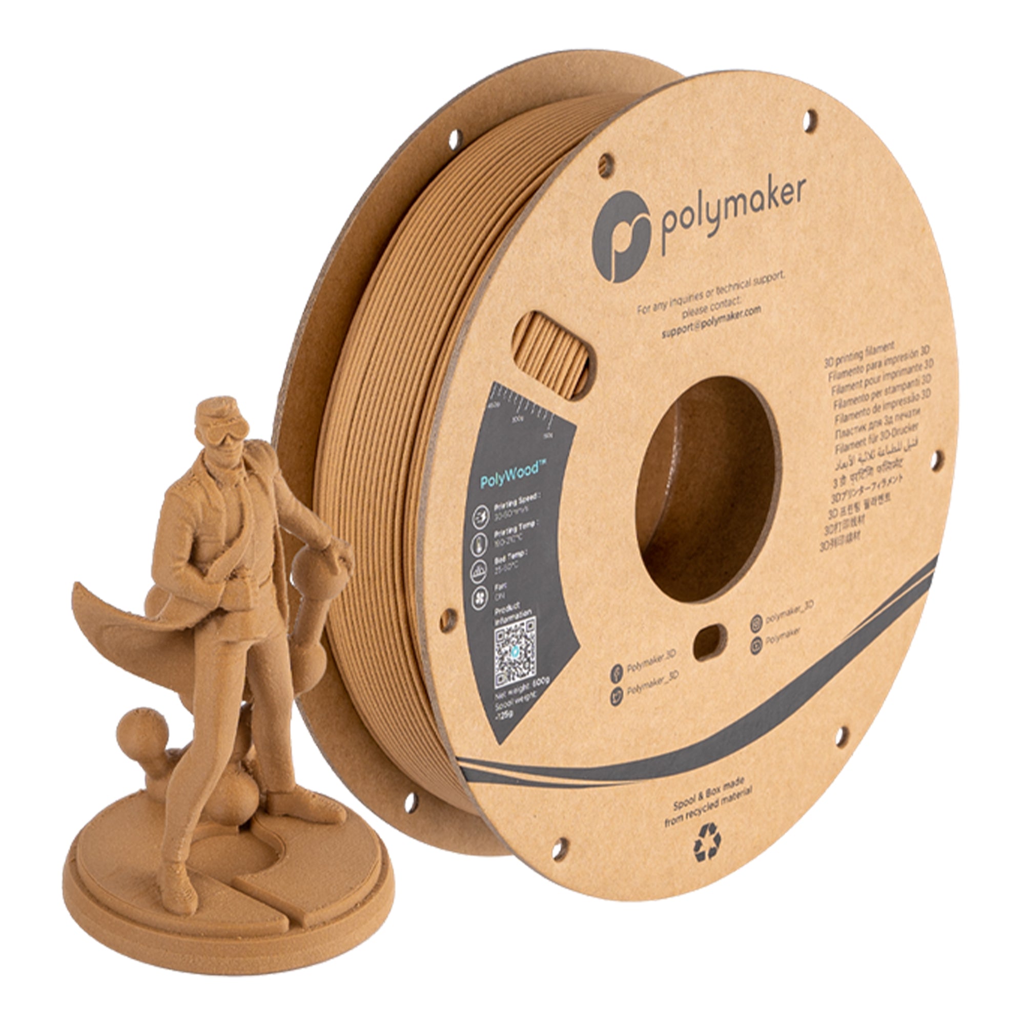 Polymaker Polylite LW-PLA PolyWood  1.75mm Filament 600g