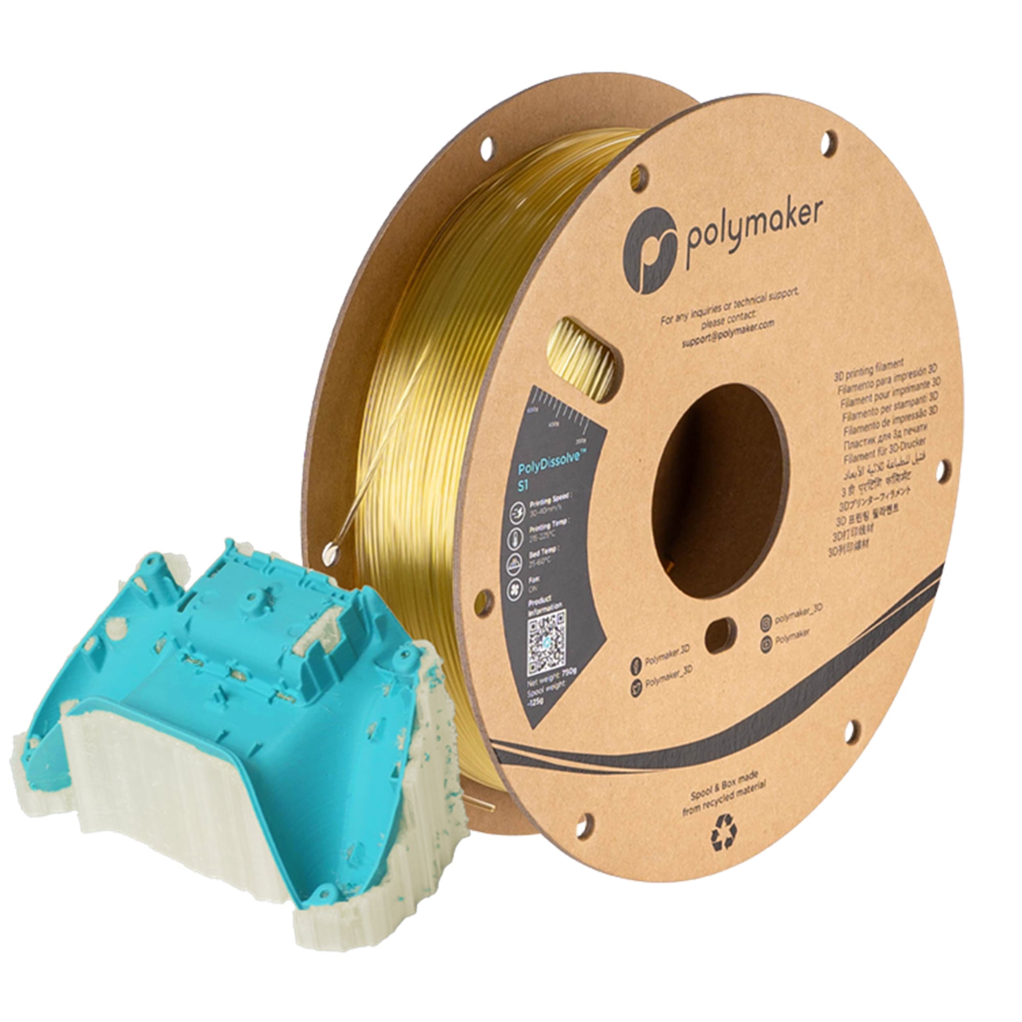 Polymaker PolyDissolve S1 PVA 1.75mm Filament 750g