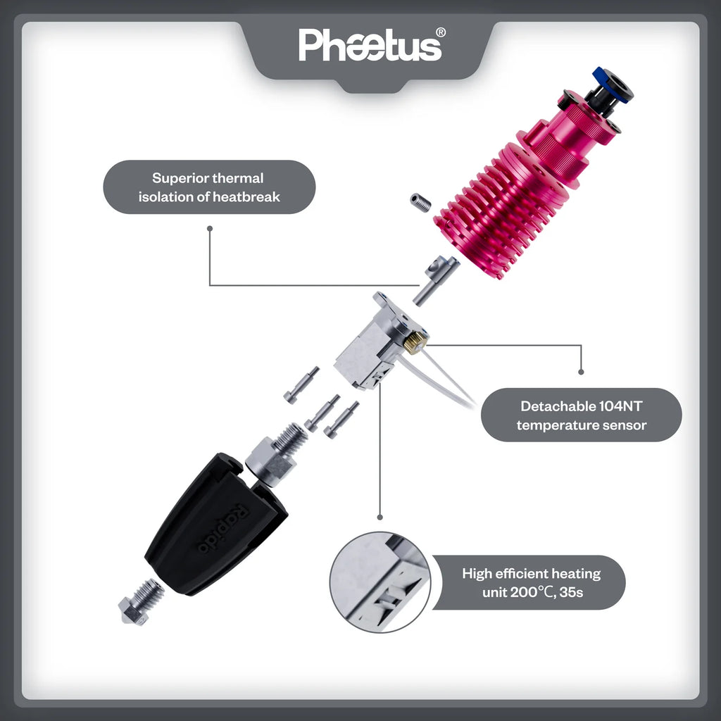 Phaetus Rapido Hotend 2 (280 Degree Heater core)