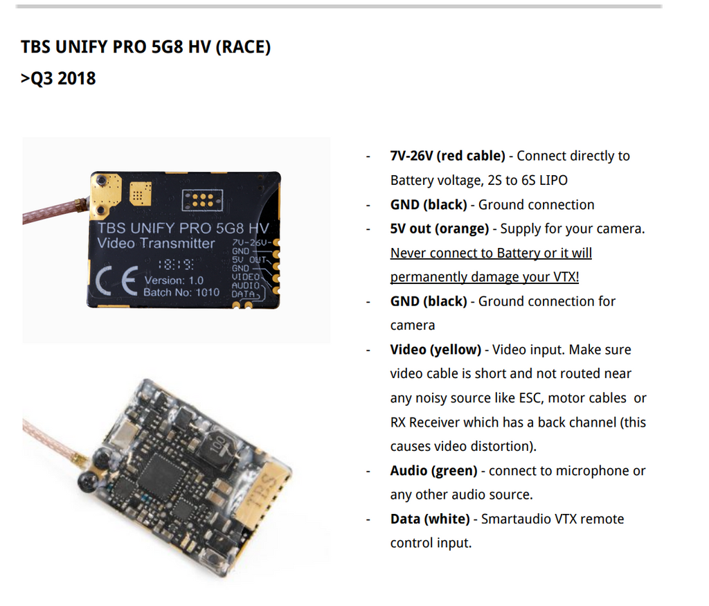 TBS Unify Pro 5G8 HV - RACE (SMA)