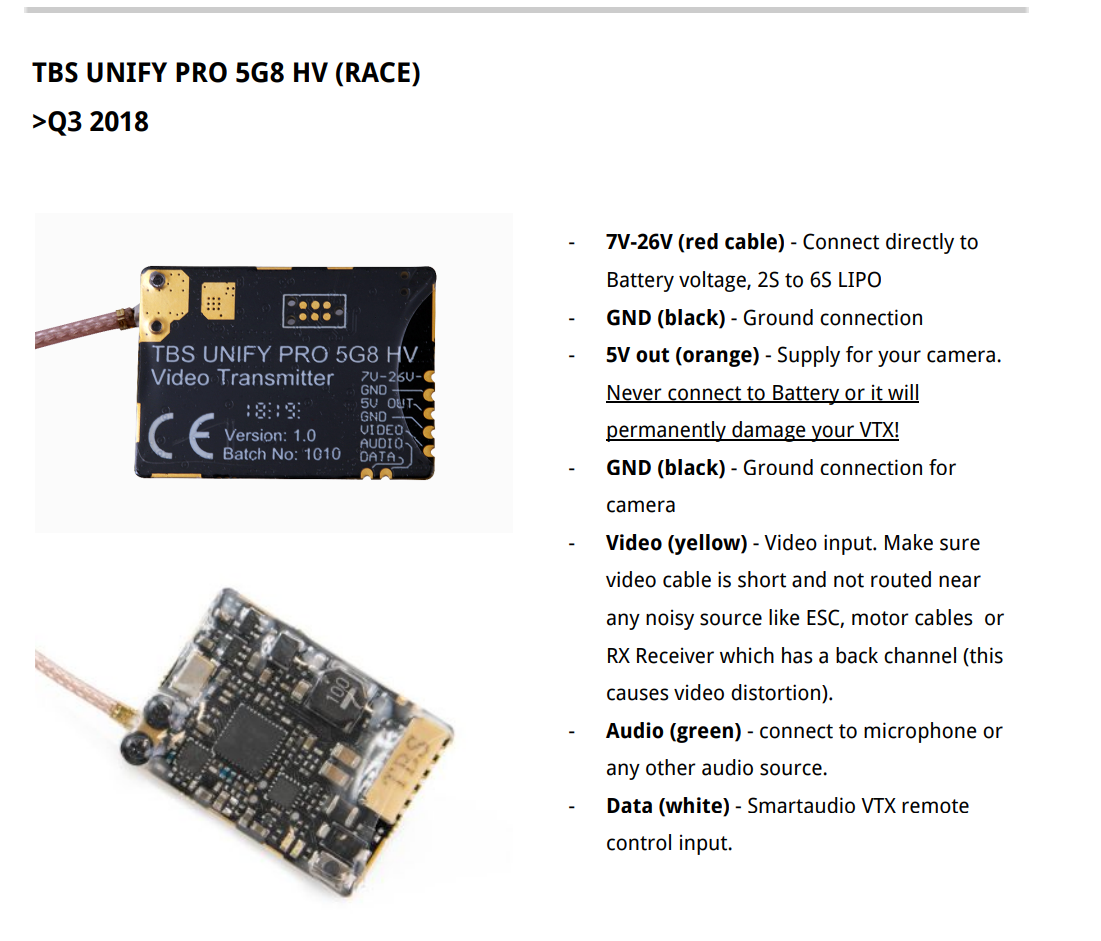 TBS Unify Pro 5G8 HV - RACE (SMA)