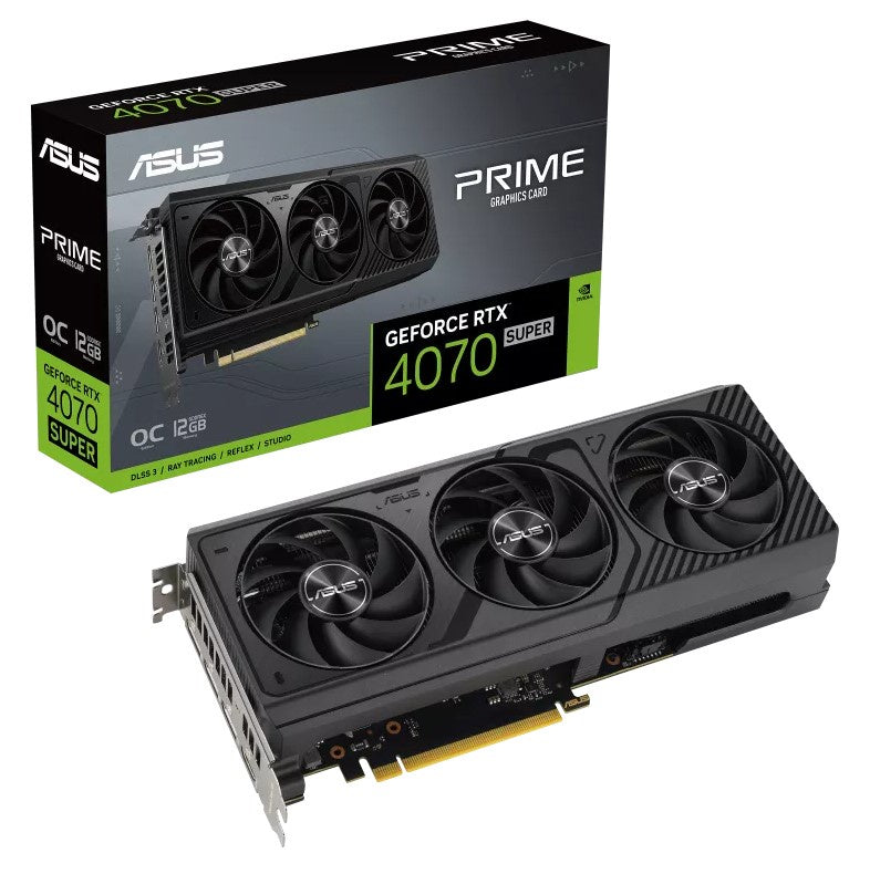 ASUS nVidia GeForce PRIME-RTX4070S-O12G RTX4070 SUPER 12GB GDDR6X OC Edition, AI Performance 578, 2520 MHz Boost Clock, RAM 21Gbps [PC]