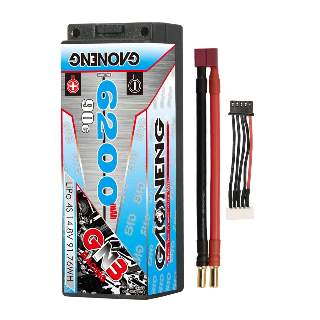 GAONENG GNB 4S 14.8V 6200mAh 90C 5mm Bullet Hard Case LiPo Battery [DG]