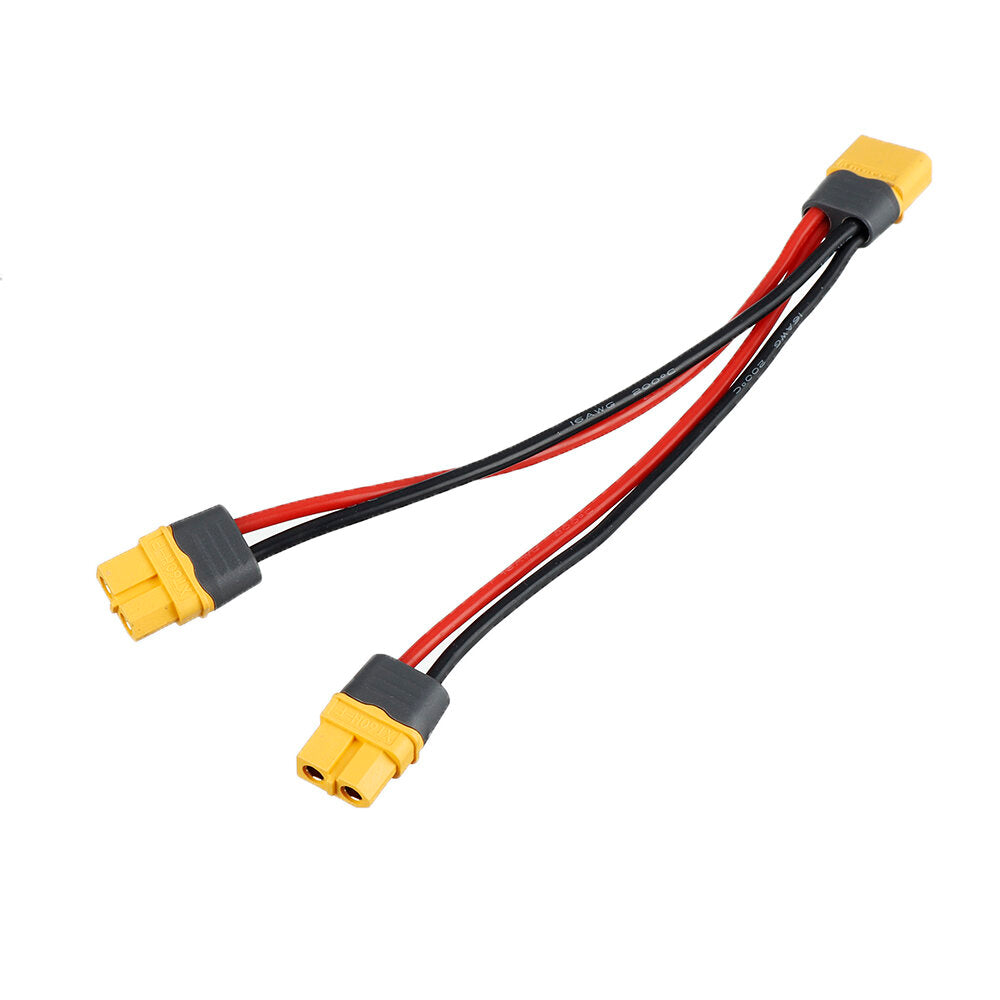 Amass 150mm 16AWG XT60 1 Male Plug to XT60 2 Females Plug Parallel Connection Charging Cable