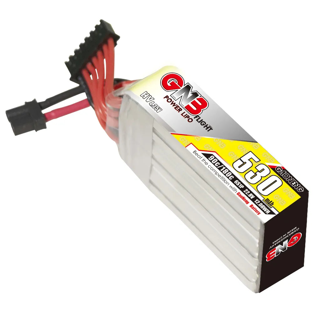 GAONENG GNB LiHV 6S 22.8V 530mAh 90C XT30 LiPo Battery Long Type [DG]