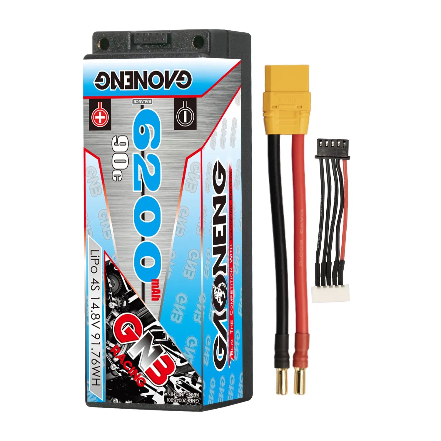 GAONENG GNB 4S 14.8V 6200mAh 90C 5mm Bullet Hard Case LiPo Battery [DG]