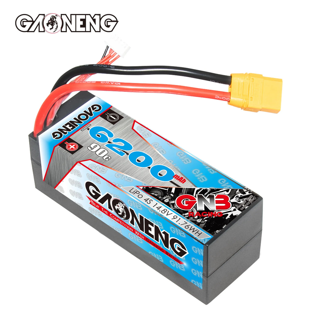 GAONENG GNB 4S 14.8V 6200mAh 90C Cabled Hard Case LiPo Battery XT90 [DG]