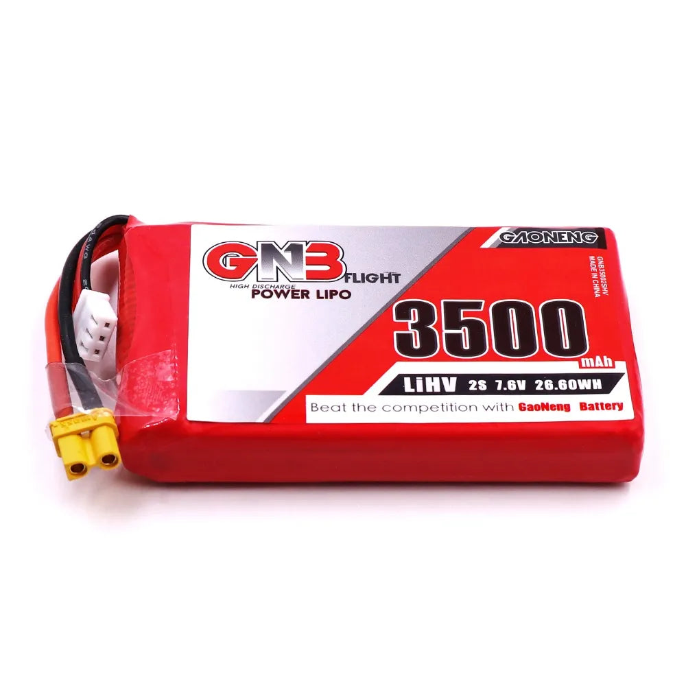 GAONENG GNB LiHV 2S 7.6V 3500mAh 5C LiPo Battery XT30 for Frsky QX7 [DG]