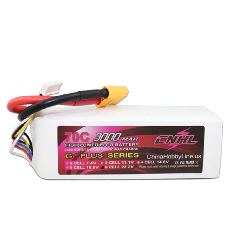 CNHL G+Plus 3000mAh 22.2V 6S 70C Lipo Battery XT90 [DG]