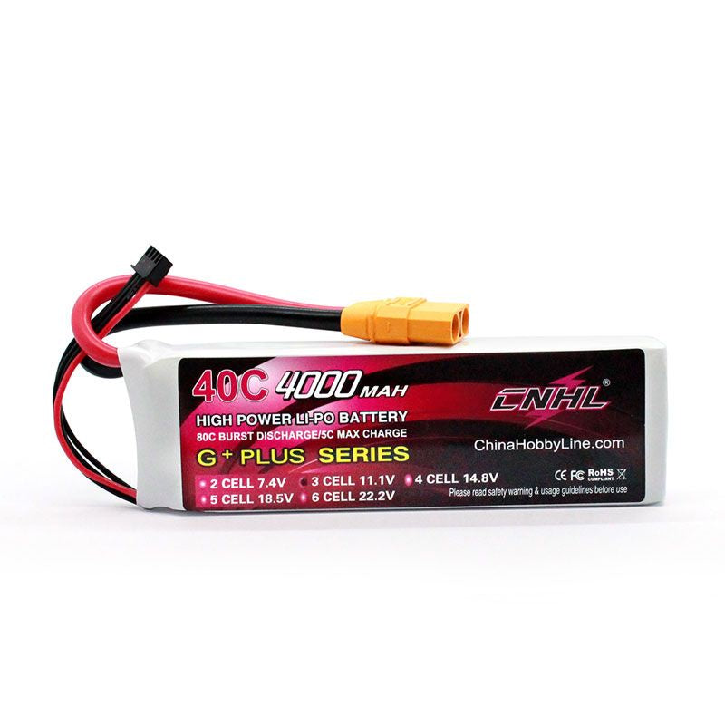 CNHL 4000mAh 11.1V 3S 40C Lipo Battery for Airplane Heli Jet EDF XT90 [DG]