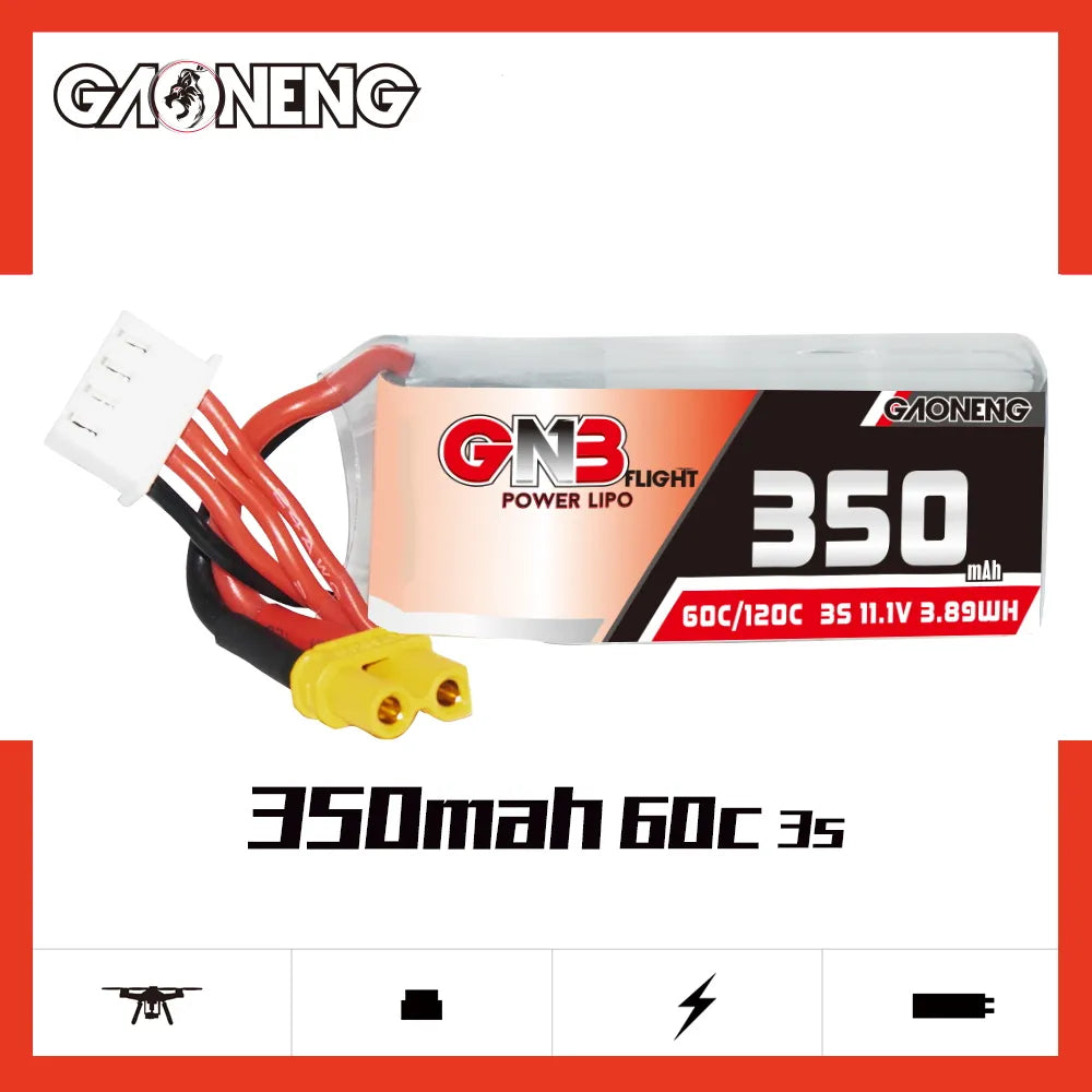 GAONENG GNB 3S 11.1V 350mAh 60C XT30 LiPo Battery [DG]