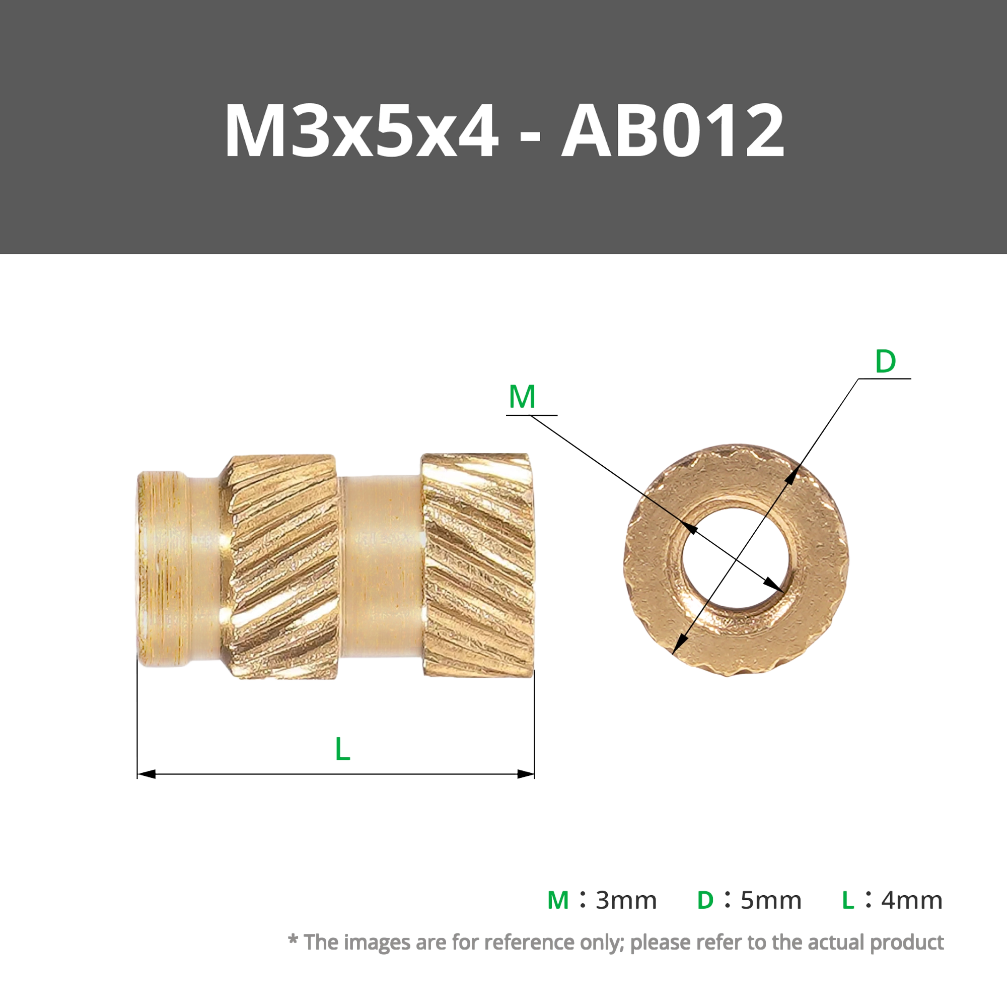 Bambu Lab Round Threaded Brass Heat-Insert Nut 20pc