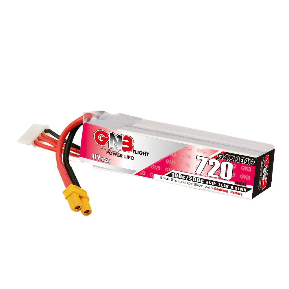GAONENG GNB LiHV 3S 11.4V 720mAh 100C XT30 LiPo Battery [DG]