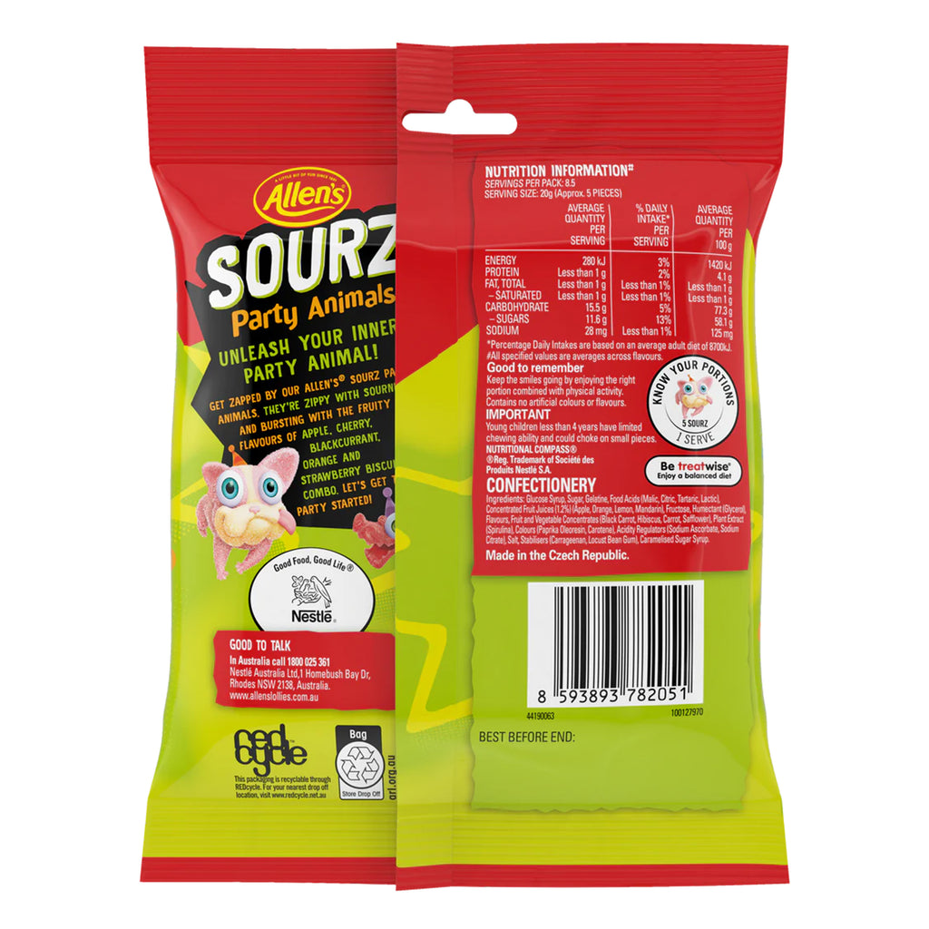 Allen's Sourz Party Animals 190g