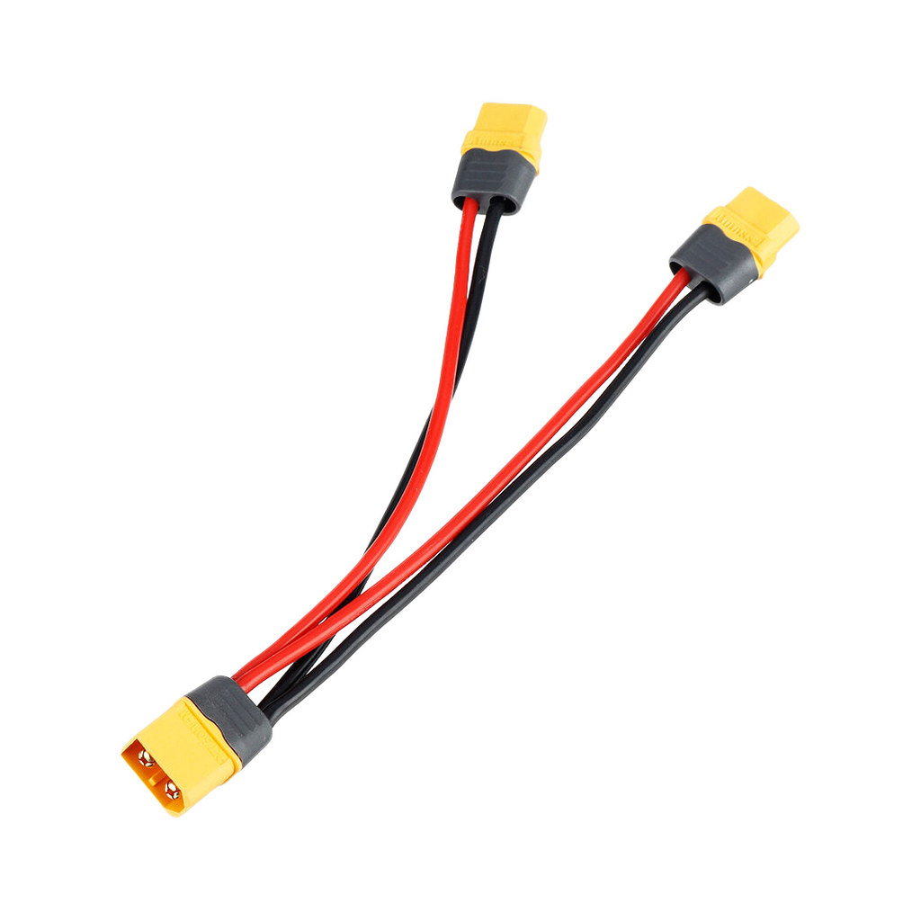 Amass 150mm 16AWG XT60 1 Male Plug to XT60 2 Females Plug Parallel Connection Charging Cable