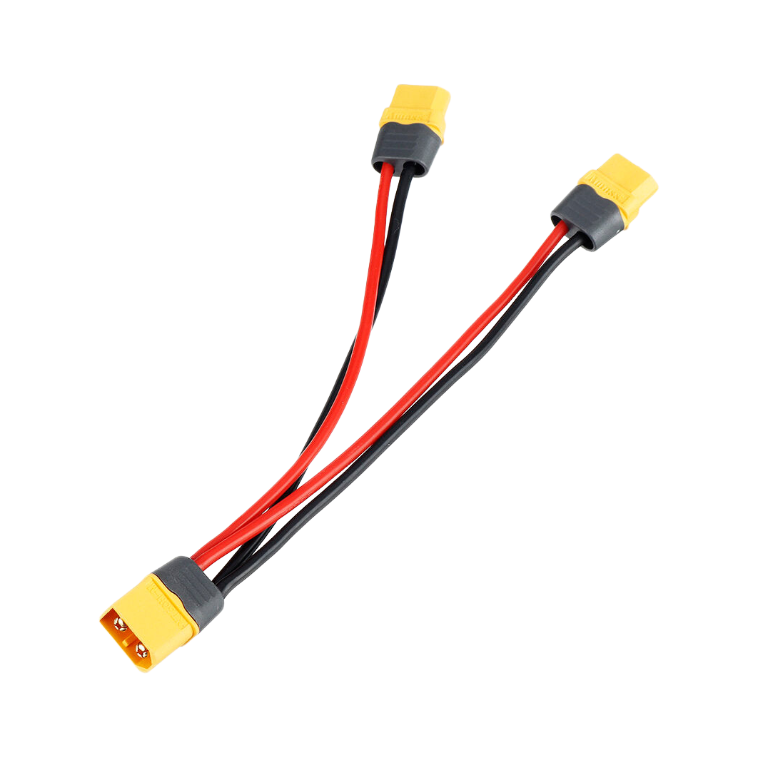 Amass 150mm 16AWG XT60 1 Male Plug to XT60 2 Females Plug Parallel Connection Charging Cable