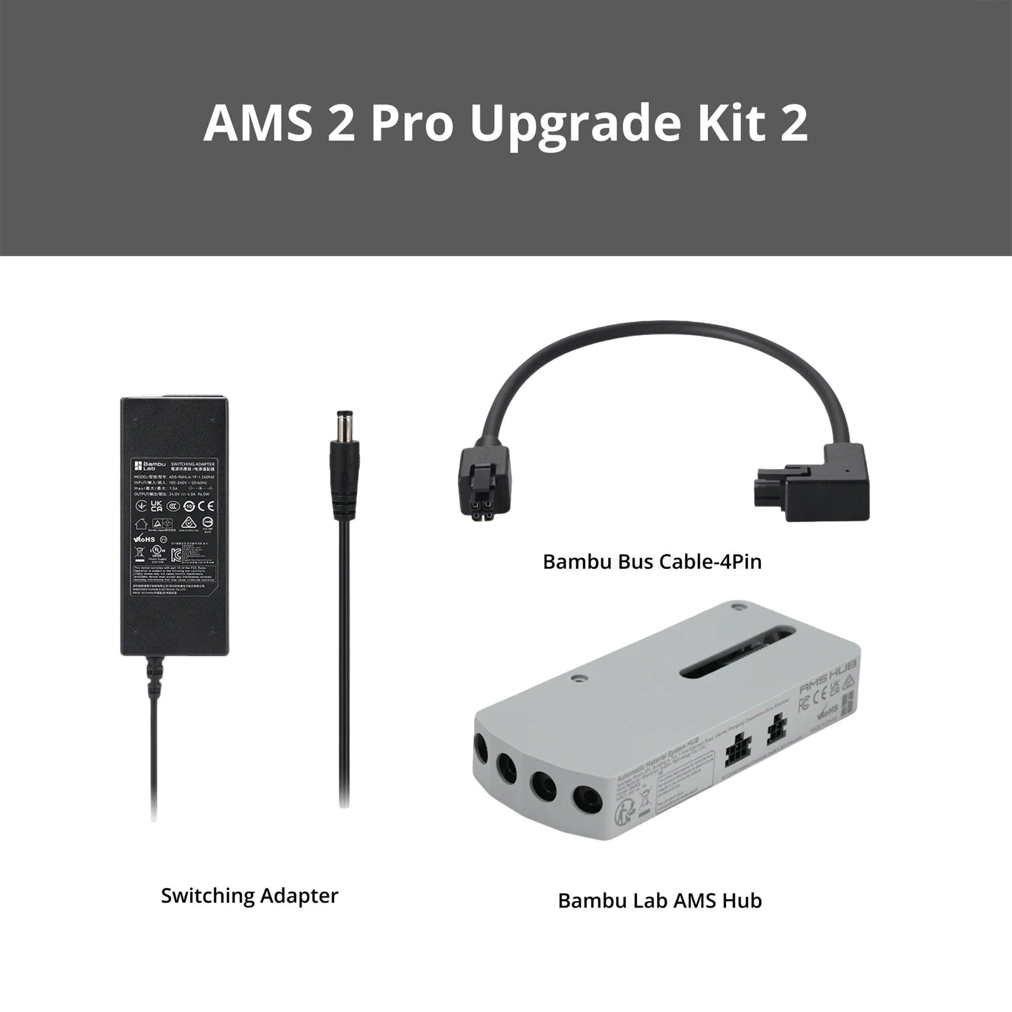 Bambu Lab AMS 2 Pro Upgrade Kit w/ AMS Hub (Supports multiple AMS)